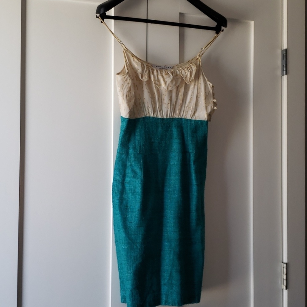 Trina Turk Silk Contrast Dress